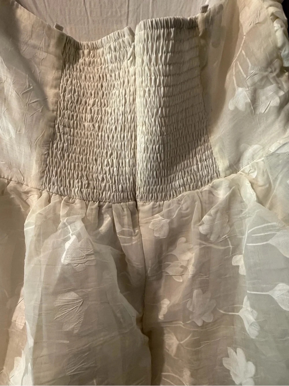 Editorialist Arose Studio Cream Tiered Floral Dress